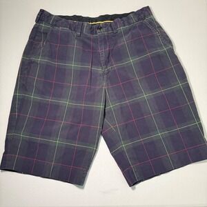 Polo Ralph Lauren Tartan Plaid Golf Shorts‎ Mens Size 34 Navy Green Red Casual